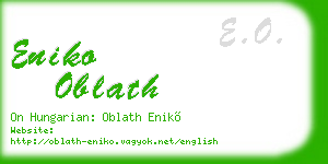 eniko oblath business card